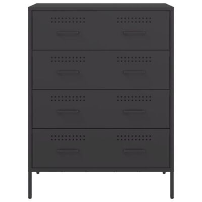 vidaXL Sideboard Schwarz 68x39x89 cm Stahl