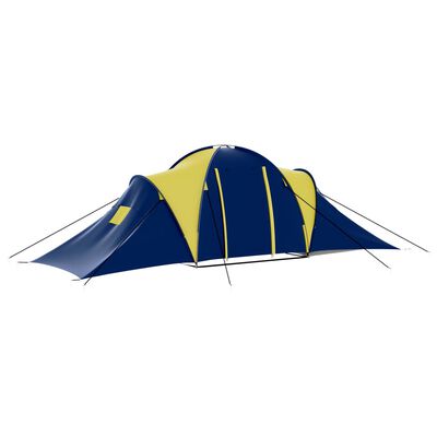 vidaXL Camping-Zelt Stoff 9 Personen Blau und Gelb