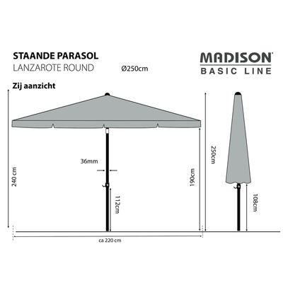 Madison Sonnenschirm Lanzarote 250 cm Rund Aqua