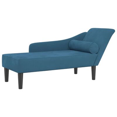 vidaXL Chaiselongue mit Kissen Blau Samt