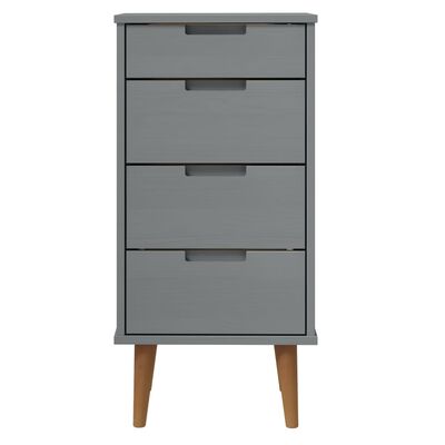 vidaXL Schubladenschrank MOLDE Grau 40x35x82 cm Massivholz Kiefer