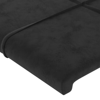 vidaXL Kopfteil mit Ohren Schwarz 203x23x118/128 cm Samt