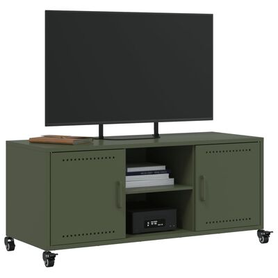 vidaXL TV-Schrank Olivgrün 100,5x39x43,5 cm Stahl