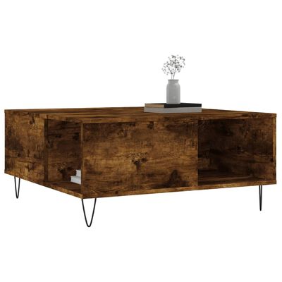 vidaXL Couchtisch Räuchereiche 80x80x36,5 cm Holzwerkstoff