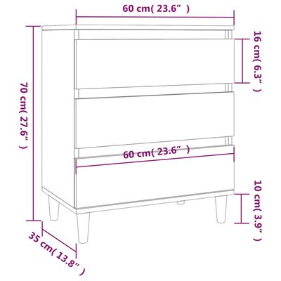 vidaXL Sideboard Schwarz 60x35x70 cm Holzwerkstoff