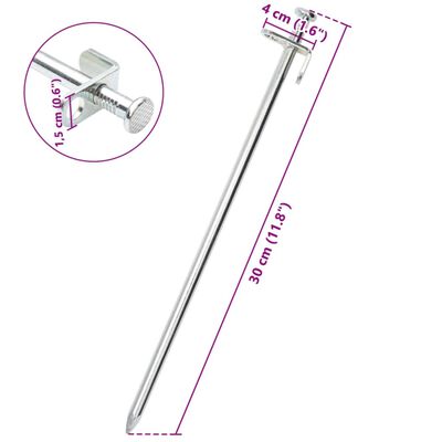 vidaXL Zeltheringe 24 Stk. 30 cm 8 mm Verzinkter Stahl