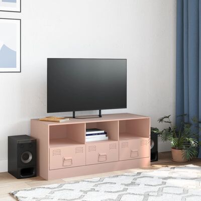 vidaXL TV-Schrank Rosa 99x39x44 cm Stahl