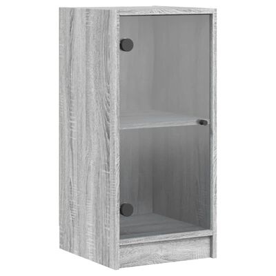 vidaXL Beistellschrank mit Glastüren Grau Sonoma 35x37x75,5 cm