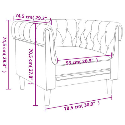 vidaXL Chesterfield-Sessel Taupe Stoff