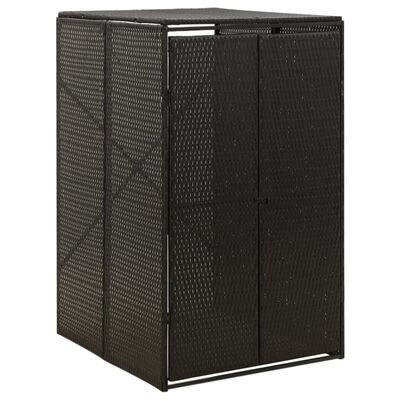 vidaXL Mülltonnenbox für 1 Tonne Schwarz 70x80x117 cm Poly Rattan