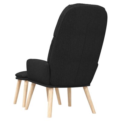 vidaXL Relaxsessel mit Hocker Schwarz Stoff