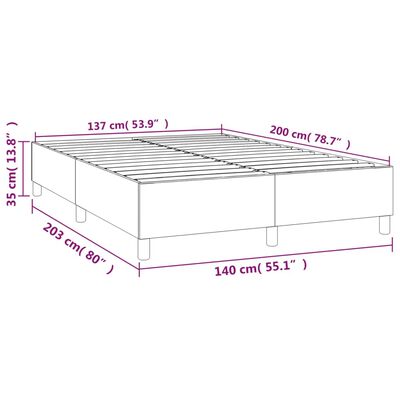 vidaXL Bettgestell Dunkelgrau 140x200 cm Stoff