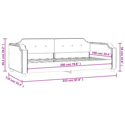 vidaXL Tagesbett Taupe 100x200 cm Stoff