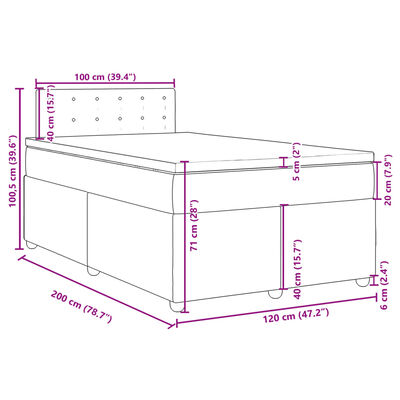 vidaXL Boxspringbett mit Matratze Taupe 120x200 cm Stoff