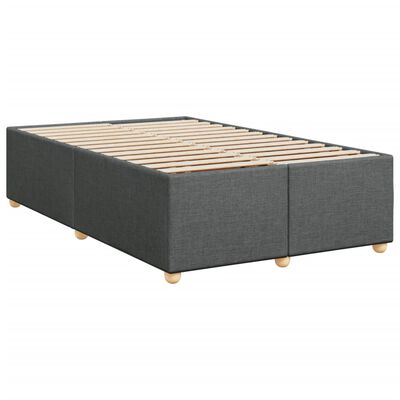 vidaXL Boxspringbett mit Matratze Dunkelgrau 120x190 cm Stoff