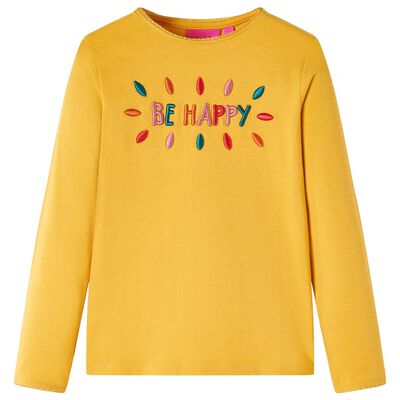 Kinder-Langarmshirt Dunkles Ocker 116