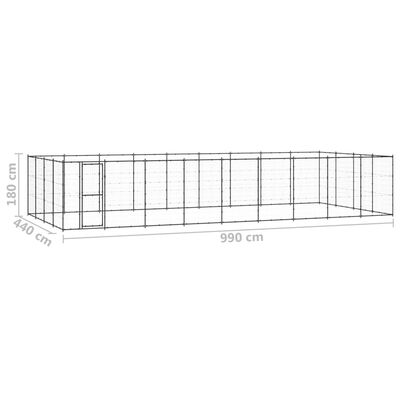 vidaXL Outdoor-Hundezwinger Stahl 43,56 m²