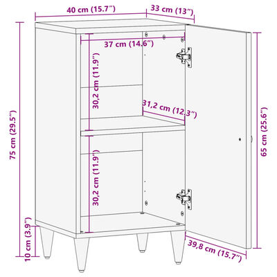 vidaXL Beistellschrank 40x33x75 cm Massivholz Mango