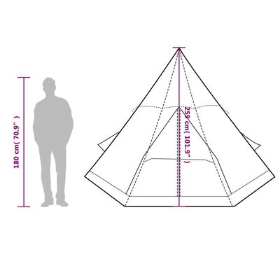 vidaXL Tipi-Campingzelt 4 Personen Grün Wasserdicht