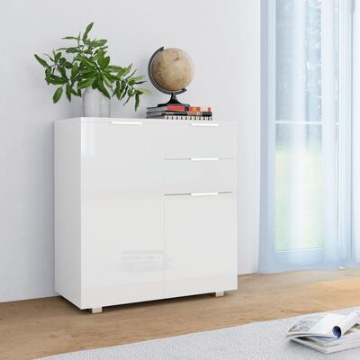 vidaXL Sideboard Hochglanz-Weiß 71x35x80 cm Holzwerkstoff