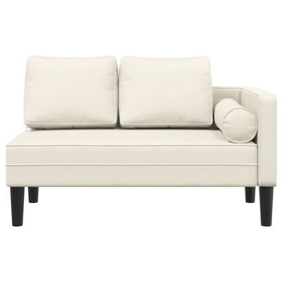 vidaXL Chaiselongue mit Kissen Creme Samt