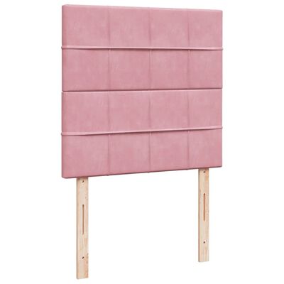 vidaXL Boxspringbett mit Matratze Rosa 80x200 cm Samt