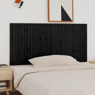 vidaXL Wand-Kopfteil Schwarz 185x3x90 cm Massivholz Kiefer