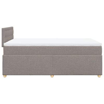 vidaXL Boxspringbett mit Matratze Taupe 120x200 cm Stoff