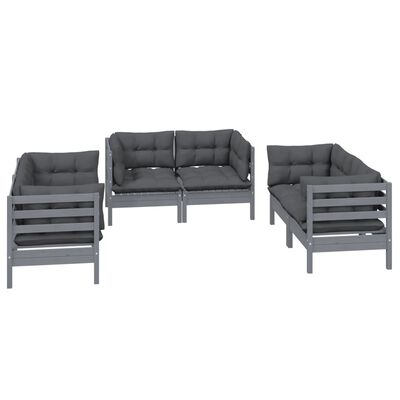 vidaXL 6-tlg. Garten-Lounge-Set mit Kissen Kiefer Massivholz