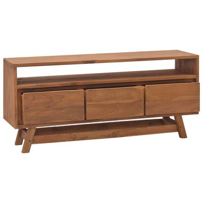 vidaXL TV-Schrank 110x30x50 cm Massivholz Teak