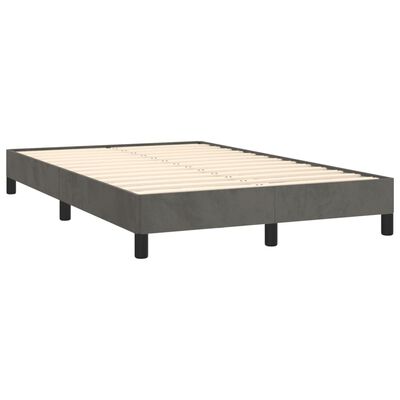 vidaXL Boxspringbett mit Matratze Dunkelgrau 120x190 cm Samt