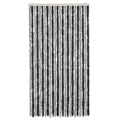 vidaXL Fliegenvorhang Grau und Schwarz 100x220 cm Chenille