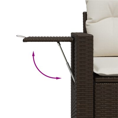 vidaXL 6-tlg. Garten-Sofagarnitur mit Kissen Braun Poly Rattan