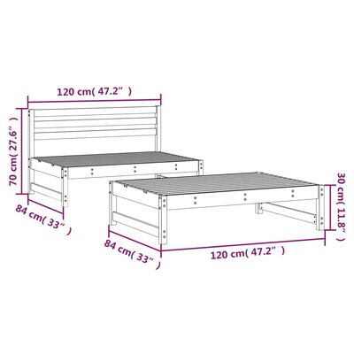 vidaXL 2-tlg. Garten-Lounge-Set Massivholz Kiefer