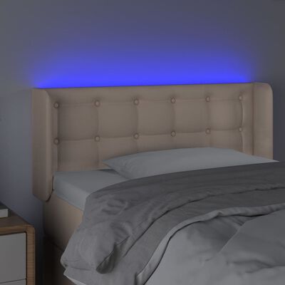 vidaXL LED Kopfteil Cappuccino-Braun 93x16x78/88 cm Kunstleder