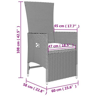 vidaXL 3-tlg. Garten-Lounge-Set Beige Poly Rattan & Stahl