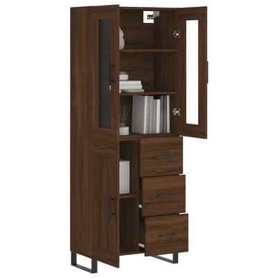 vidaXL Highboard Braun Eichen-Optik 69,5x34x180 cm Holzwerkstoff