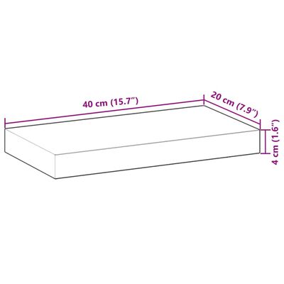 vidaXL Schweberegale 3 Stk. 40x20x4 cm Massivholz Akazie Unbehandelt