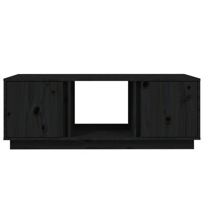 vidaXL Couchtisch Schwarz 110x50x40 cm Massivholz Kiefer