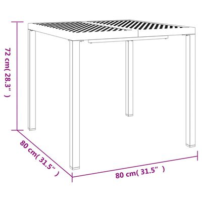 vidaXL Gartentisch Anthrazit 80x80x72 cm Stahl