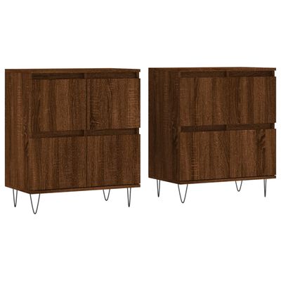 vidaXL Sideboards 2 Stk. Braun Eichen-Optik Holzwerkstoff