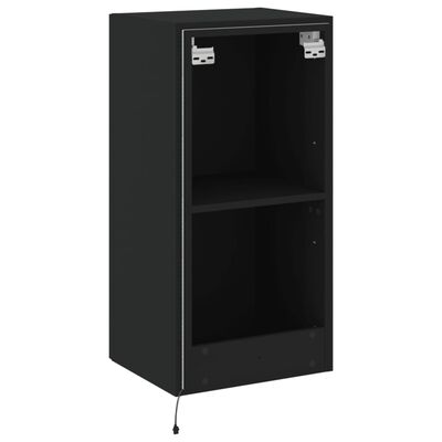 vidaXL TV-Wandschrank mit LED-Leuchten Schwarz 40,5x35x80 cm