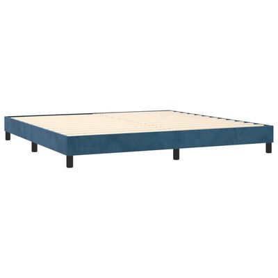 vidaXL Boxspringbett mit Matratze & LED Dunkelblau 200x200 cm Samt