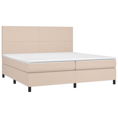 vidaXL Boxspringbett mit Matratze & LED Cappuccino-Braun 200x200cm