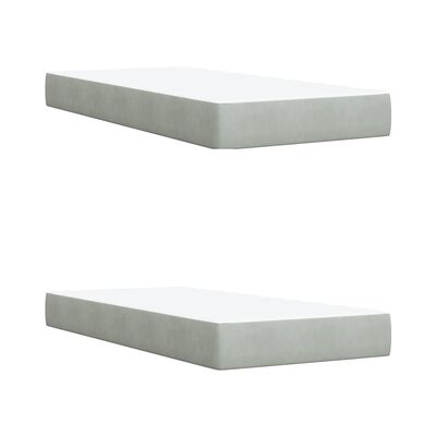 vidaXL Boxspringbett mit Matratze Hellgrau 200x200 cm Samt