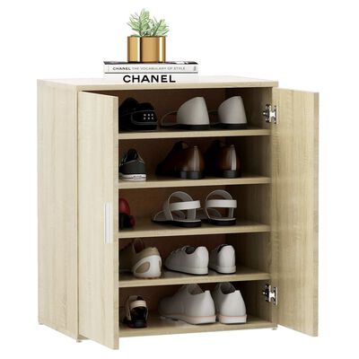 vidaXL Schuhschrank Sonoma-Eiche 60x35x70 cm Holzwerkstoff