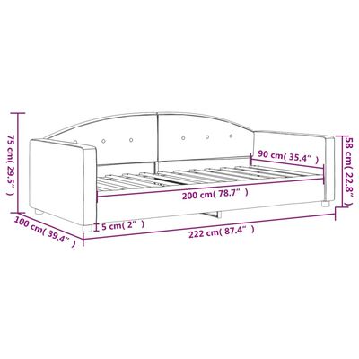 vidaXL Tagesbett Schwarz 90x200 cm Samt