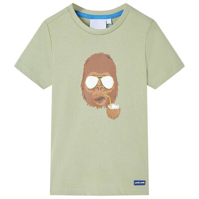 Kinder-Kurzarmshirt Hellkhaki 104