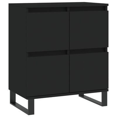 vidaXL Sideboards 3 Stk. Schwarz Holzwerkstoff