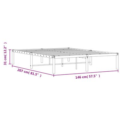 vidaXL Bettgestell Metall Weiß 140x200 cm